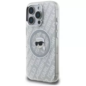 Coque KARL LAGERFELD IML Karl Head Logo MagSafe pour Apple iPhone 16 Pro Max grise
