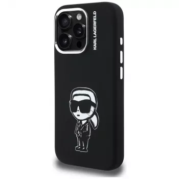 Coque MagSafe KARL LAGERFELD en silicone Karl Sketch pour Apple iPhone 16 Pro, noire