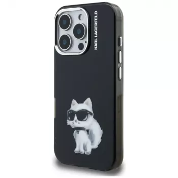 Coque Karl Lagerfeld IML Aquarelle Choupette & Logo pour iPhone 16 Pro Max, noire