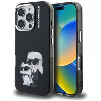 Coque de protection KARL LAGERFELD IML Aquarelle pour Apple iPhone 16 Pro - noire