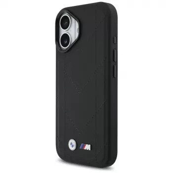 Coque MagSafe BMW M Quilted Logo pour Apple iPhone 17, noire