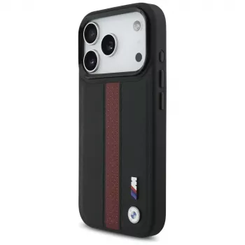 Coque MagSafe BMW M Perforated Stripe Logo pour iPhone 17 Pro rouge