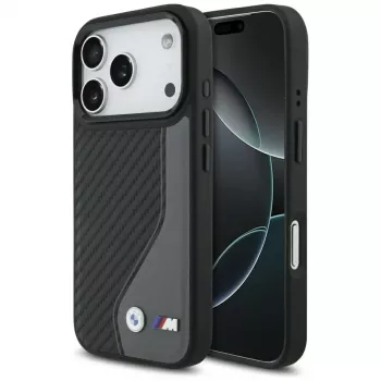 Coque MagSafe BMW M Carbon Logo pour iPhone 17 Pro anthracite