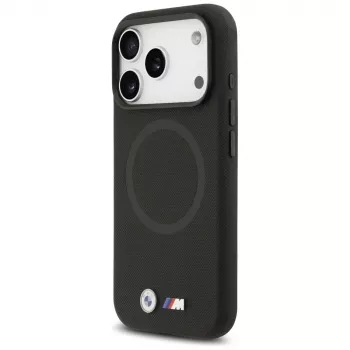 Coque MagSafe BMW M FW Metal Logo pour Apple iPhone 17 Pro Max, noire