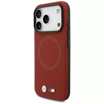 Coque arrière MagSafe BMW M Series Metal Logo pour Apple iPhone 17 Pro, rouge