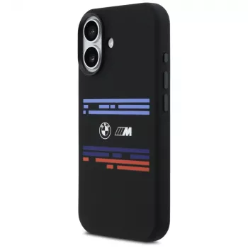 Coque MagSafe BMW M Silicon Horizontal Line pour Apple iPhone 17, noire