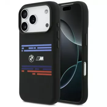 Coque MagSafe BMW M Silicon Horizontal Line pour Apple iPhone 17 Pro, noire