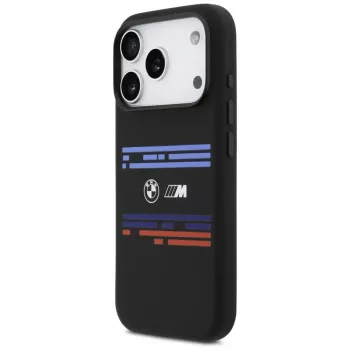 Coque MagSafe BMW M Silicon Horizontal Line pour Apple iPhone 17 Pro, noire