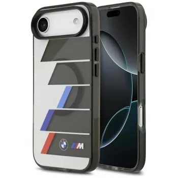 Coque MagSafe BMW M IML Metal Buttons Tricolor Lines pour iPhone Air, anthracite
