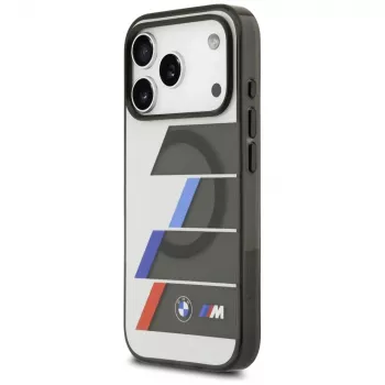 Coque MagSafe BMW M IML Metal Buttons Tricolor Lines pour Apple iPhone 17 Pro, anthracite