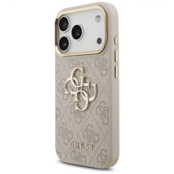 Coque Guess 4G Big Classic Logo Big Strap Metal Buttons pour Apple iPhone 17 Pro rose