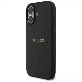 Coque MagSafe Guess Grained Ring pour iPhone 17 - noire