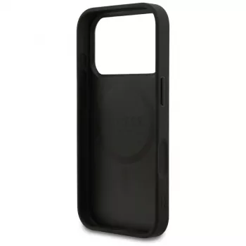 Coque MagSafe Guess Grained Ring pour iPhone 17 Pro (noire)