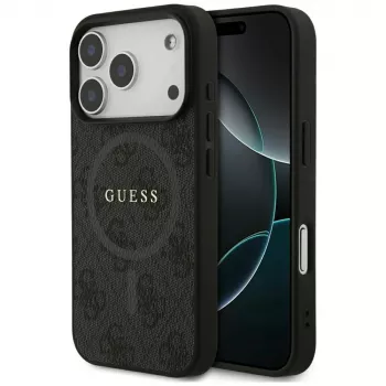 Coque MagSafe Guess 4G Ring Classic Logo pour iPhone 17 Pro (noire)