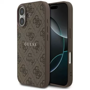 Coque MagSafe Guess 4G Ring Classic Logo pour iPhone 17 - marron