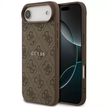 Coque MagSafe Guess 4G Ring Classic Logo pour iPhone Air marron