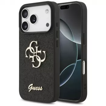 Coque Guess Fixed Glitter Big 4G pour iPhone 17 Pro (noire)