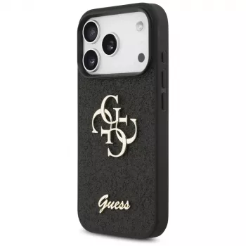 Coque Guess Fixed Glitter Big 4G pour iPhone 17 Pro (noire)