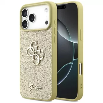 Coque Guess Fixed Glitter Big 4G pour iPhone 17 Pro Max (or)