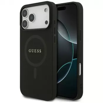 Coque MagSafe Guess Saffiano Classic Logo pour iPhone 17 Pro Max noire