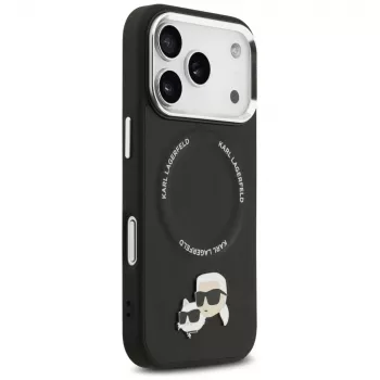 Coque MagSafe KARL LAGERFELD Karl & Choupette Pins pour Apple iPhone 17 Pro - noire