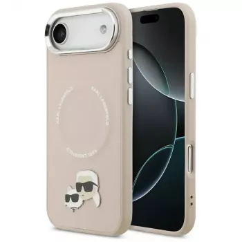 Coque MagSafe KARL LAGERFELD Karl & Choupette Pins pour iPhone Air rose