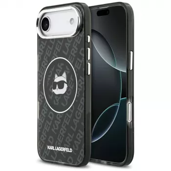 Coque MagSafe IML Choupette Head Logo Karl Lagerfeld pour Apple iPhone Air - noire