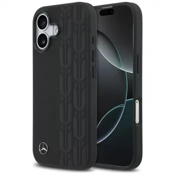 Mercedes Leather Laurel Leaves MagSafe Case for iPhone 17 Black