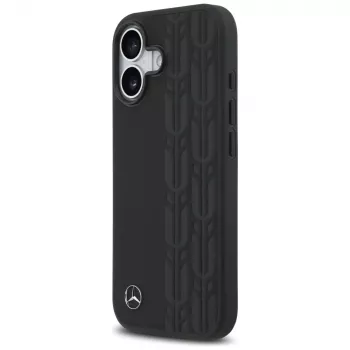 Mercedes Leather Laurel Leaves MagSafe Case for iPhone 17 Black