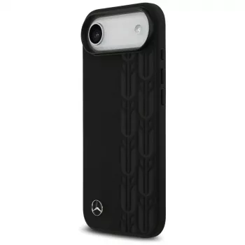 Mercedes-Benz Laurel Leaves Leather MagSafe Case for iPhone Air - Black