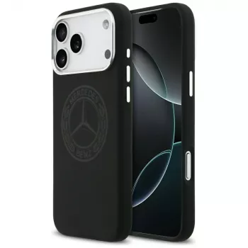 Mercedes Silicone Vintage Logo MagSafe Case for iPhone 17 Pro Max Black