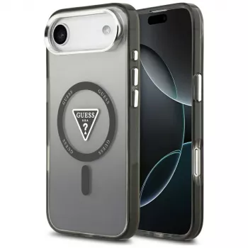 Coque Guess IML Gradient Triangle Logo MagSafe pour iPhone Air noire