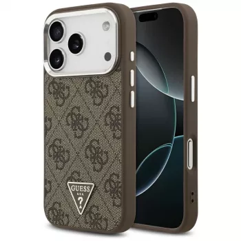 Coque MagSafe Guess 4G Triangle Logo pour iPhone 17 Pro (marron)
