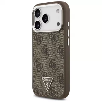 Coque MagSafe Guess 4G Triangle Logo pour iPhone 17 Pro (marron)