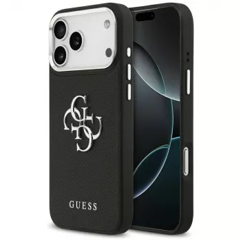 Coque Guess Grained Big 4G Classic Logo pour iPhone 17 Pro Max - noir