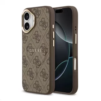 Coque MagSafe Guess 4G PU Classic Logo pour Apple iPhone 13 Pro Max marron