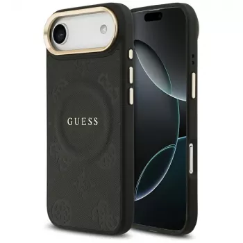 Coque MagSafe Guess Peony Hot Stamp pour iPhone Air, noir