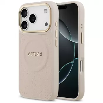 Coque MagSafe Guess Peony Hot Stamp pour iPhone 17 Pro, rose