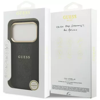 Coque MagSafe Guess 4G Stripe pour iPhone 17 Pro Max noir