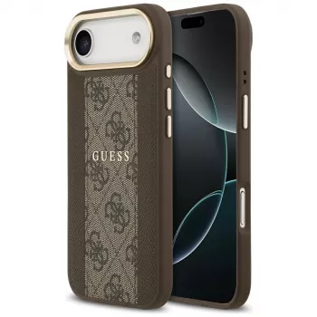 Coque MagSafe Guess 4G Stripe pour iPhone Air marron