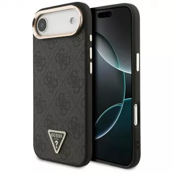 Coque MagSafe Guess 4G Triangle Logo pour iPhone Air noir or