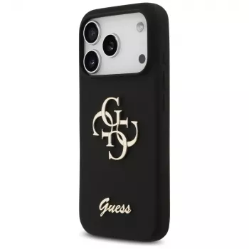 Coque Guess Silicone Big 4G Script pour iPhone 17 Pro noir