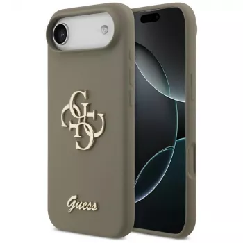 Coque Guess Silicone Big 4G Script pour iPhone Air marron
