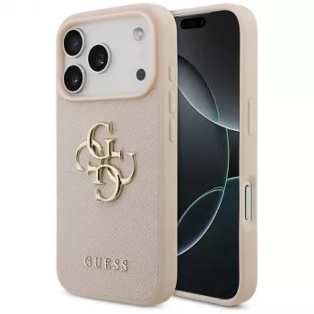 Coque Guess Grained Big 4G & Classic Logo pour iPhone 17 Pro rose