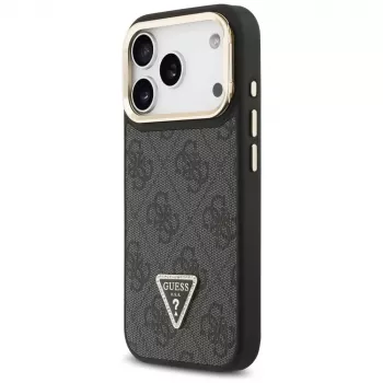 Coque MagSafe Guess 4G PU Triangle Logo & Stand Camera pour iPhone 17 Pro noire