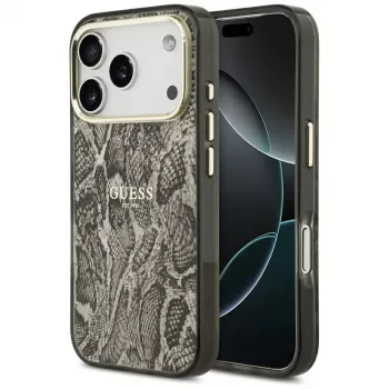 Coque MagSafe Guess Python Pattern pour iPhone 17 Pro marron