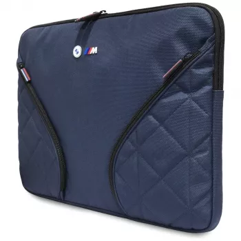 Housse ordinateur BMW Nylon 16 pouces bleu marine avec logo métal