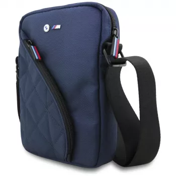 Sac BMW Nylon avec poches et logo métal bleu marine