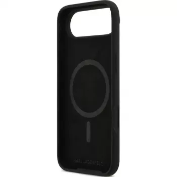 Coque silicone KARL LAGERFELD Karl & Choupette Ring MagSafe pour Apple iPhone Air - noire