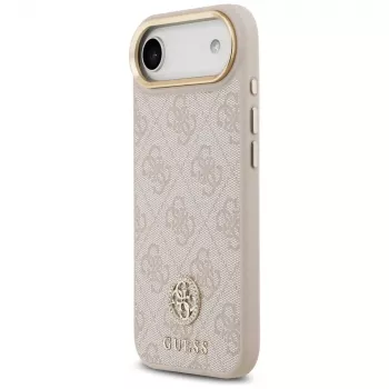 Coque MagSafe Guess 4G Strass Logo & Big Strap Metal Buttons pour iPhone Air - rose